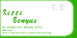 kitti benyus business card